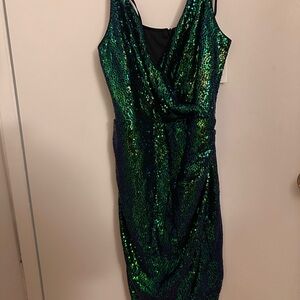 Grace Karin Green Sequin Midi Dress